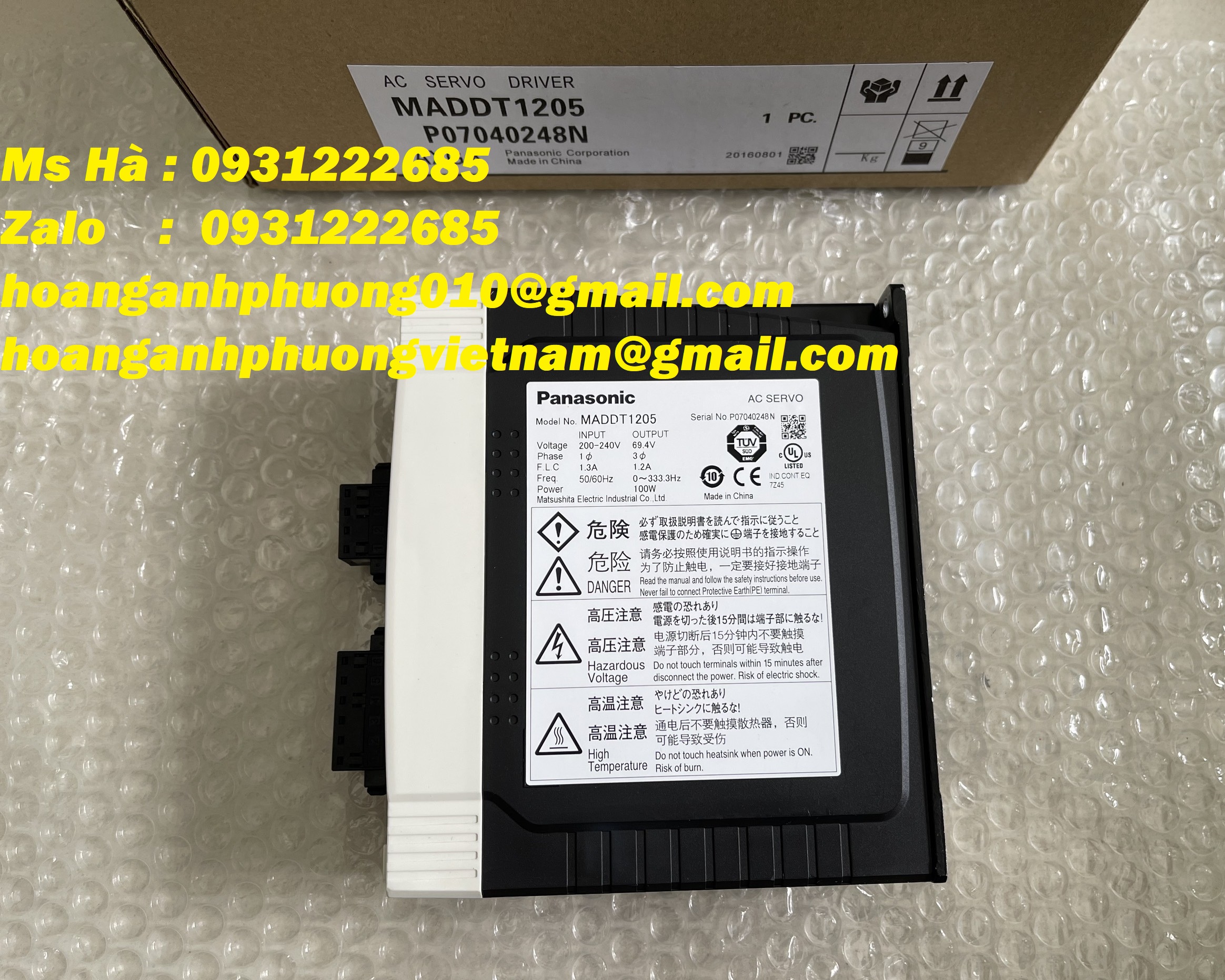 Servo điều khiển động cơ MADDT1205 panasonic 100W